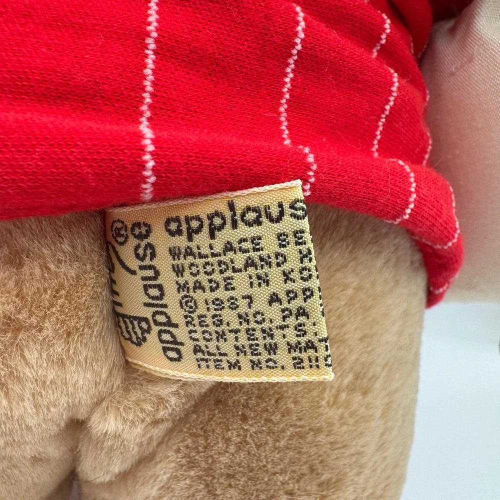 Applause Plush Puppy Sleepover Dog Small Tan Red I Love Heart Vintage‎ 1987 Toy